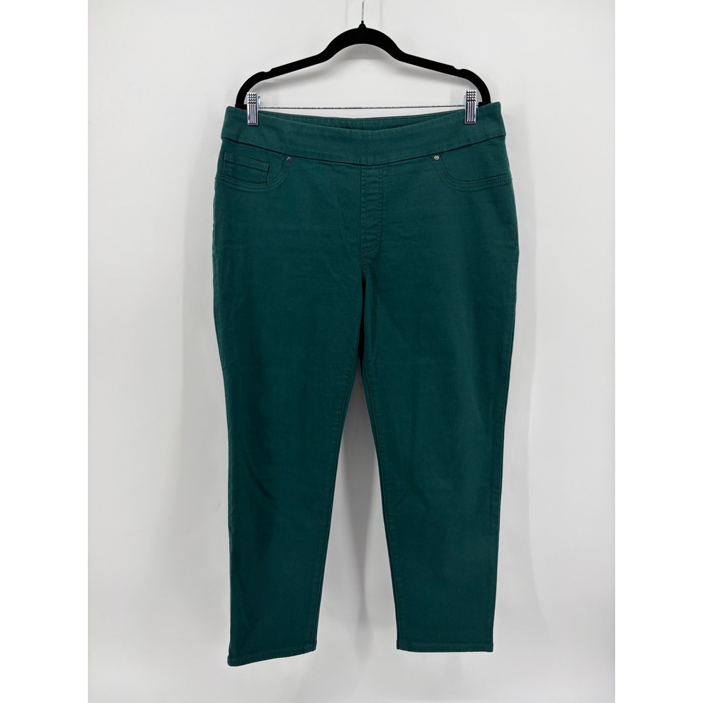 Chico's Womens 14P Green Pull On Jegging Ankle Pants Stretch High Rise Slim